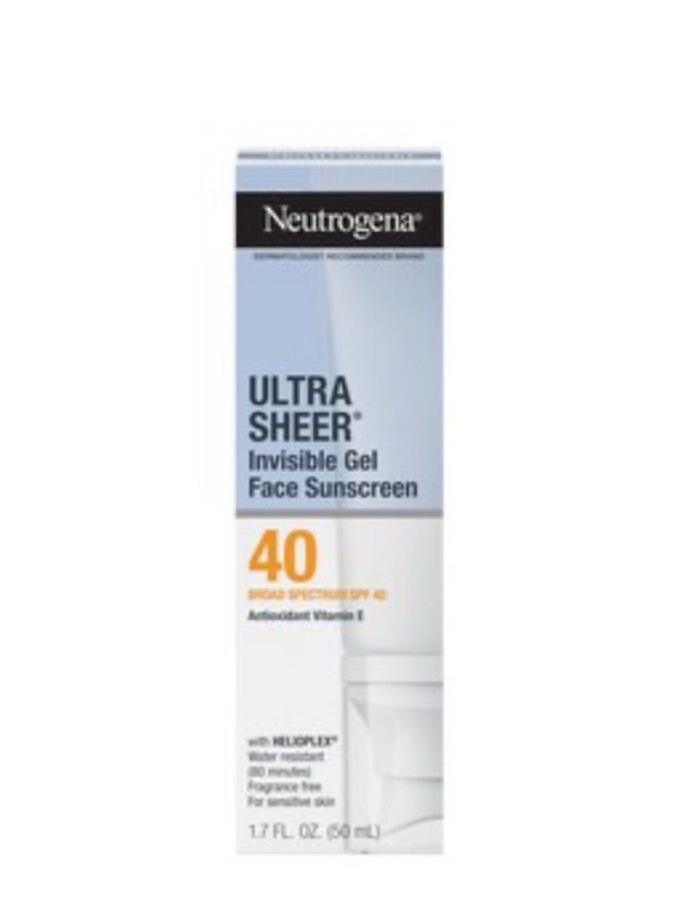 Neutrogena Ultra Sheer Invisible Gel Face Sunscreen SPF 40 - White/Blue